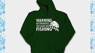 Fishing Angling Warning Slogan Hooded Sweatshirt. All Sizes. Sherbet Dip (2XL Green)