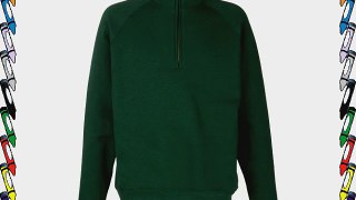 Fruit Of The Loom Mens Premium 70/30 Zip Neck Sweatshirt (2XL) (Bottle Green)
