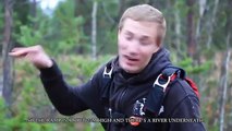 The crazy Finnish guy jumping down in to a river with his bike, here is the real original footage.