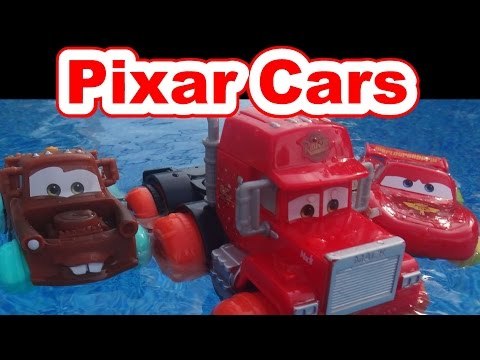 Pixar Cars Lightning McQueen Hydro Wheels with Mack Mater and Red from Radiator Springs