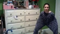 Funny Girl Dancing in Pyjama Pants