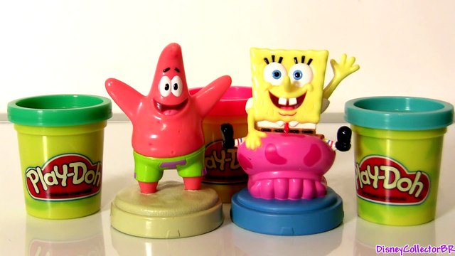 Spongebob Patrick Play Doh Stampers with Cookie Monster & Lightning McQueen Disney Pixar cars toys