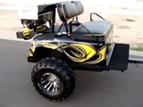INNOVATION MOTORSPORTS 6 SEAT LIFTED EZ-GO w/ MATCHING LIFTED TRAILER