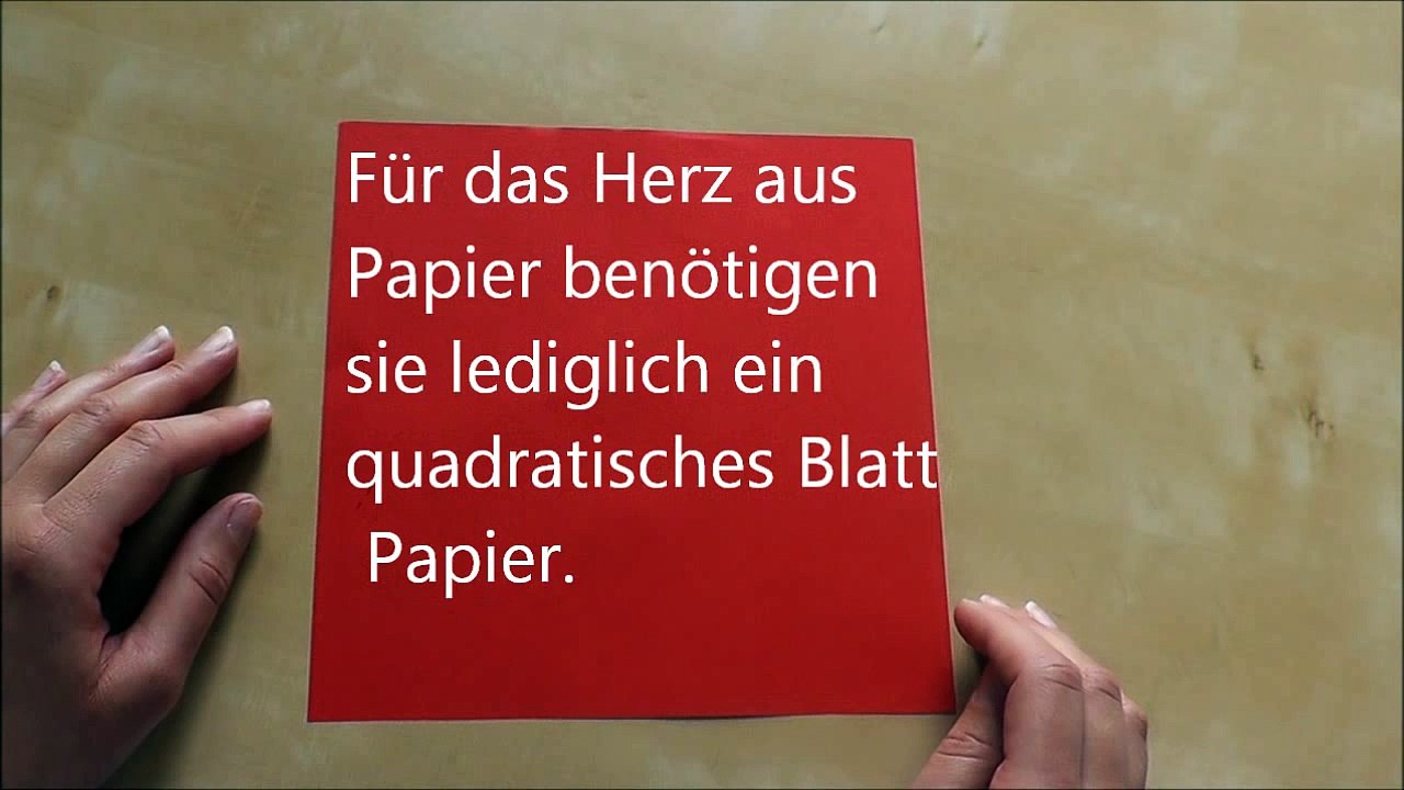 Herz Falten - Anleitung für Origami Herz - Geschenkideen basteln