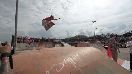 Unofficial skateboarding match Denmark vs Sweden at 2015 Roskilde Festival