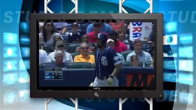 Padres Braves Fight Jordan Baker Tackles Down Matt Kemp Tackle Matt Kemp Hits Julio Teheran