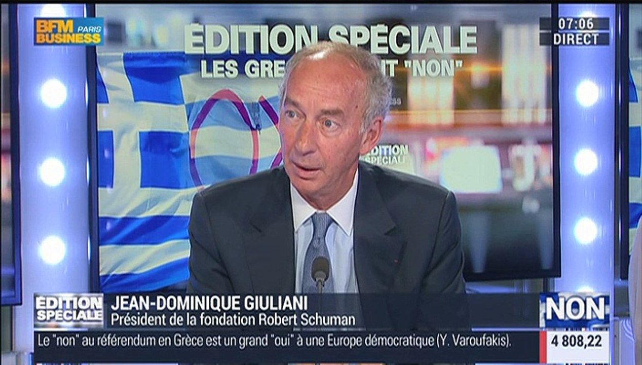 Edition Spéciale Grèce: La jeunesse a massivement voté "non" au référendum : Jean-Dominique Giuliani - 06/07
