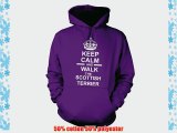 Keep Calm And Walk The Scottish Terrier Dog Hooded Sweatshirt Hoody Unisex (Large-42/44 Chest