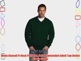 Mens Russell V-Neck Pullover Set-in Sweatshirt Adult Top-Bottle Green-Small