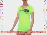 NFL New England Patriots Womens V-Neck T-Shirt (Vintage Look) 2XL Fluorescent Green