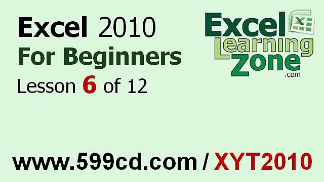 Microsoft Excel 2010 Tutorial - Part 06 out of 12 - Editing Data