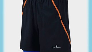 Ron Hill Mens Adance Twin Shorts Black Ultramarine M L XL