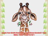Simply Tees Giraffe Head Adult's Short Sleeve Baseball T-Shirt White / Black- Large (41/43)