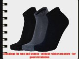 Tobeni 6 pairs of bamboo short socks without elastic for men and women Color:2x Anthracite