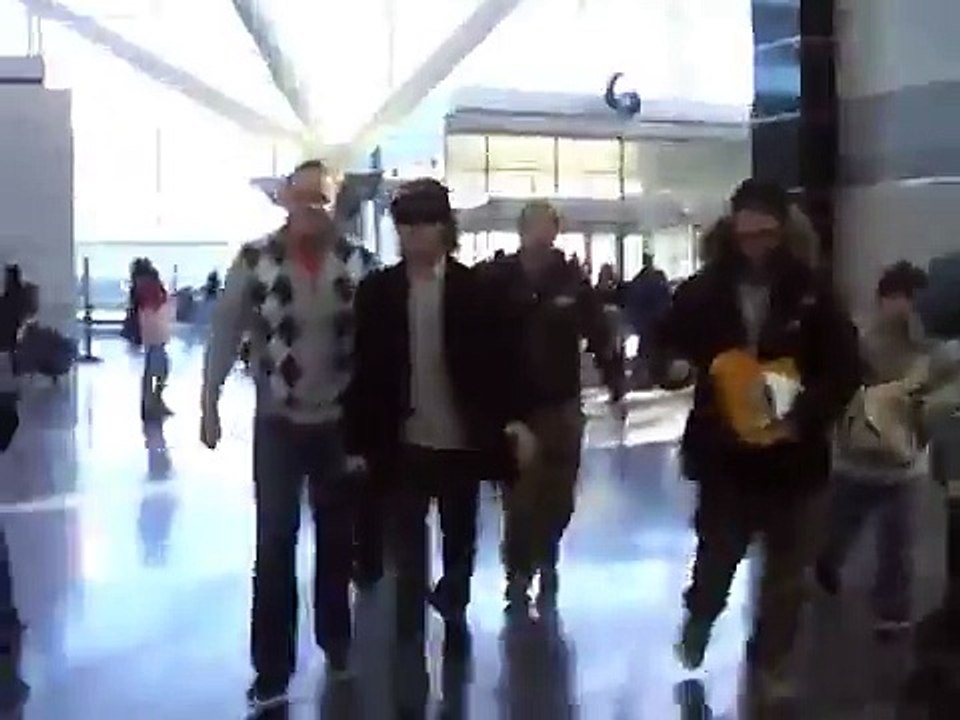 Mick Jagger of the Rolling Stones and son Lucas at the airport in New York City