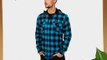Urban Classics Men?s Street Fashion Hooded Checked Flanell Shirt Size: L Color: black-turquoise
