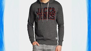 Jack and Jones Men's Sixty Sweat Hood Jumper Grey Melange Medium