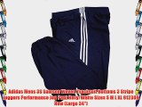 Adidas Mens 3S Samson Woven Tracksuit Bottoms 3 Stripe Joggers Performance Jog Pant Navy/White