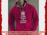 Keep Calm And Walk The Cocker Spaniel Dog Contrast Hooded Sweatshirt In Hot Pink/Heather Grey