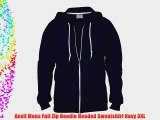 Anvil Mens Full Zip Hoodie Hooded Sweatshirt Navy 3XL