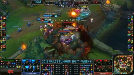 TSM vs GV NA LCS Championship series Summer Split 2015 W6D2 Team Solo Mid vs Gravity game highlights