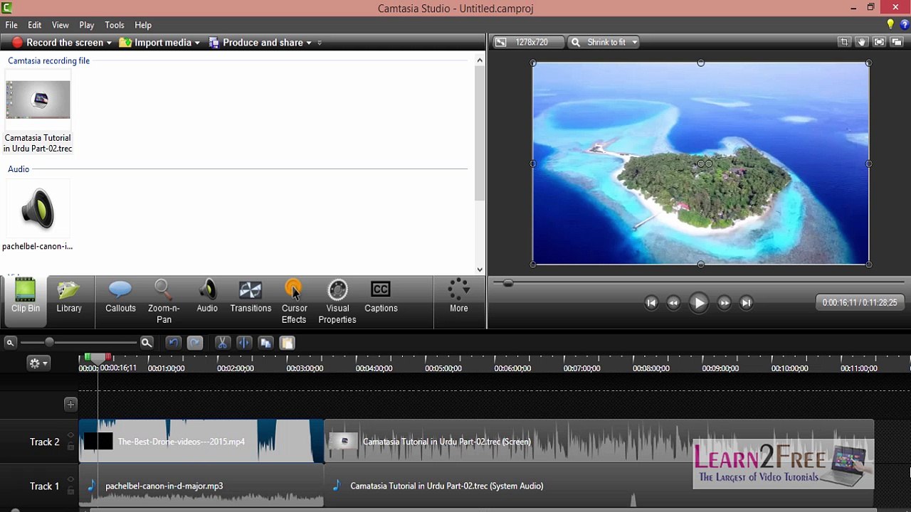 Camatasia  Studio Tutorial in Urdu Part-03