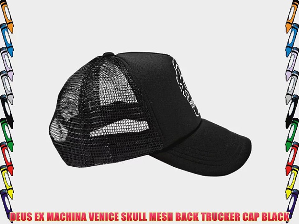 DEUS EX MACHINA VENICE SKULL MESH BACK TRUCKER CAP BLACK