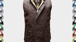 Mens Wax Bodywarmer Brown Gilet Hunting Shooting Fishing Country wear Jacket Coat (Small)