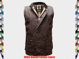 Mens Wax Bodywarmer Brown Gilet Hunting Shooting Fishing Country wear Jacket Coat (Small)