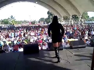 Elisa Guerrero en la Feria Pescao Elorza, en Apure