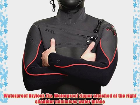 Xcel Men's 5/4/3mm Drylock Chest Zip Hooded X2 Wetsuit - Black