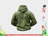 Mens US Army Combat Military Hoodie Hooded Para Parachute Regiment Wings Print Printed Sweat