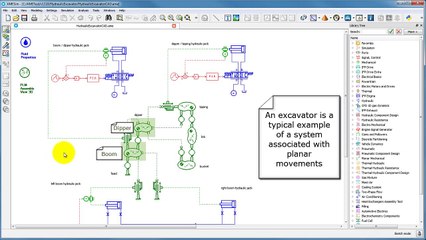 LMS Amesim Analysis Tools: Animation of an Hydraulic Excavator model