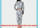 WOMENS RITA LIGHT GREY MULTIPLE STAR PRINT 2 PIECE TRACKSUIT (MTC) (8/10 (S/M) LIGHT GREY)
