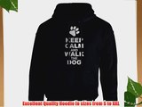 iClobber Keep Calm And Walk The Dog Women's Hoodie Hoody Funny - Large Adult - Navy Blue