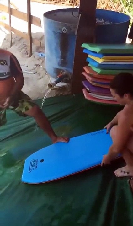 Girl on waterslide