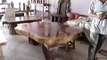 Solid Acacia Wood Round Slab Dining Table Top Reclaimed Wood Custom Made Natural Lacquer Finishing