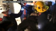 Fire crews rescue man stuck down a chimney