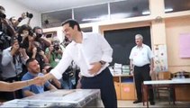 Greek prime minister Alexis Tsipras votes for referendum