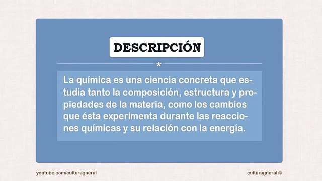 Química, Qué es la química, Definición de química