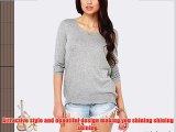 JOLLYCHIC Women's Fake Two Pieces Lace Patchwork Back Pullover Sweater Size 14 UK Grey