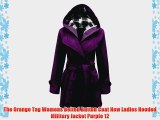 The Orange Tag Womens Belted Button Coat New Ladies Hooded Military Jacket Purple 12