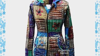Flower Embroidered Pixie Vibrating Color Hippie Bohemian Ribs Hoodie jacket (m/l)