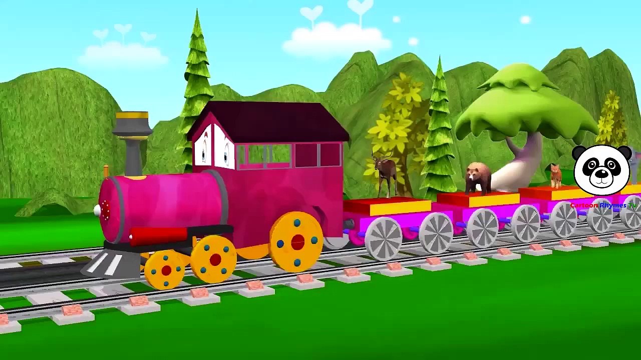 Finger Family Rhymes Dinosaurs Cartoons | Animals Train John Johny Yes Papa Children Nursery Rhymes