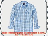 Charles Tyrwhitt Sky gingham non-iron Extra Slim fit shirt (L) - Size: L - Color: Blue shirts