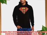 DC Comics Men's DC0000156 DC Comics Official Superman Shield Crackle Crew Neck Long Sleeve