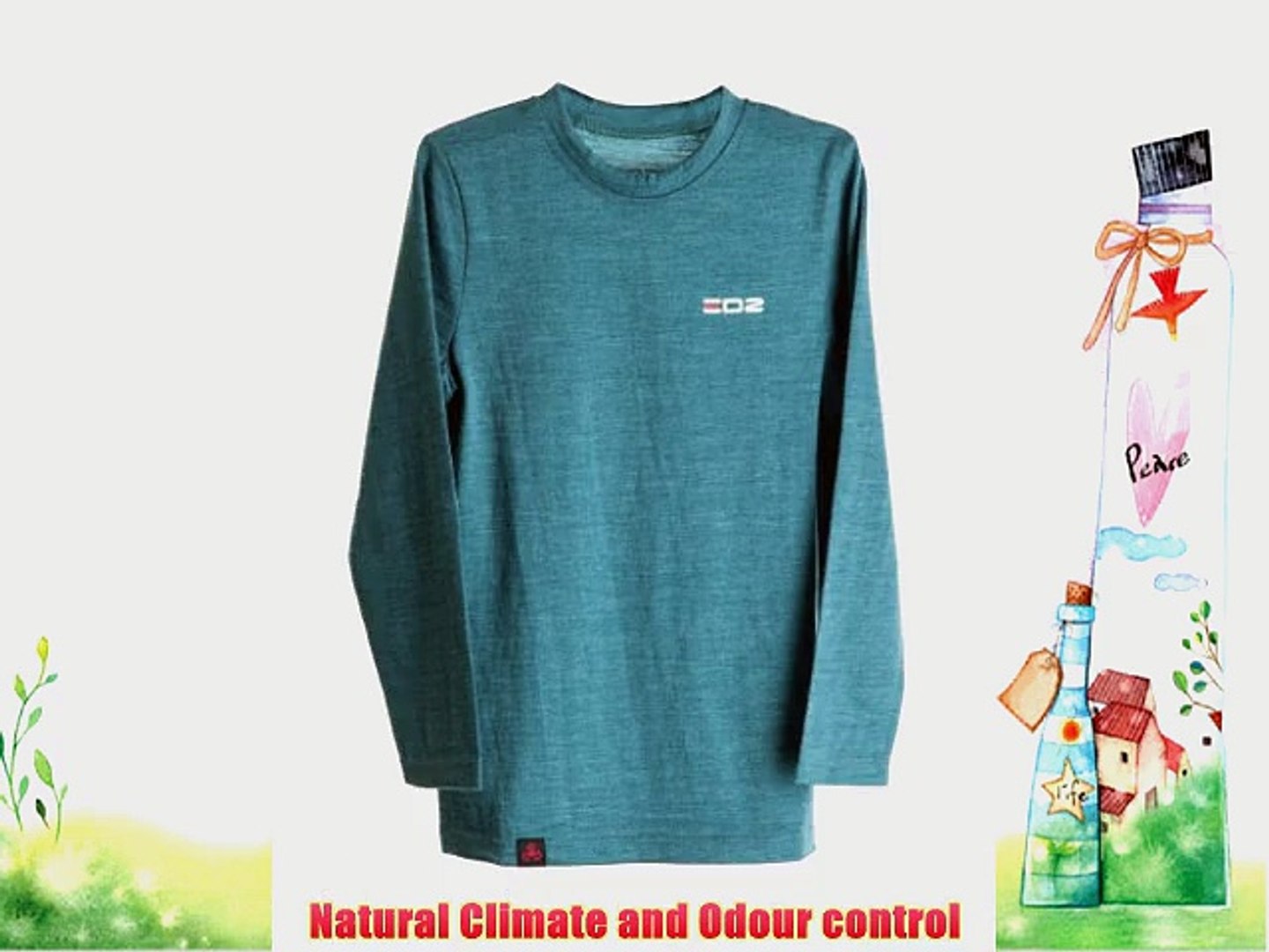 ⁣EDZ 200g Merino Children's Long Sleeve top and Leggings Set Teal 7-8yrs