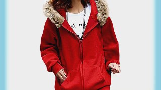 DJT Women Warm Zipper Batwing Long Sleeve Hooded Casual Winter Coat Jacket Tops Fleece Hoodie