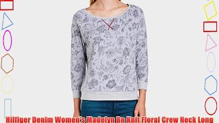 Hilfiger Denim Women's Madelyn Bn Knit Floral Crew Neck Long Sleeve Sweatshirt Light Grey Heather