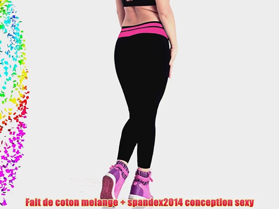 Leggings Pantalons jogging long femme Rose/noir fille sport running collant longueTaille L